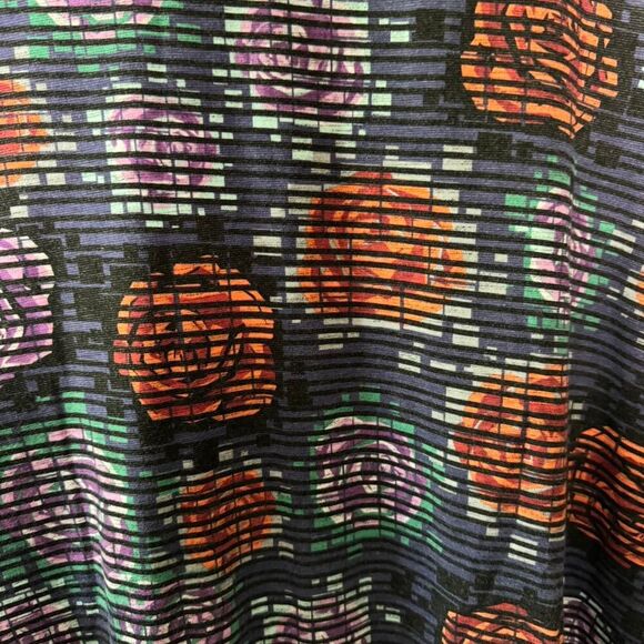 LulaRoe “Carly” Black and Purple Rose High-Low Sundress - Picture 5 of 5